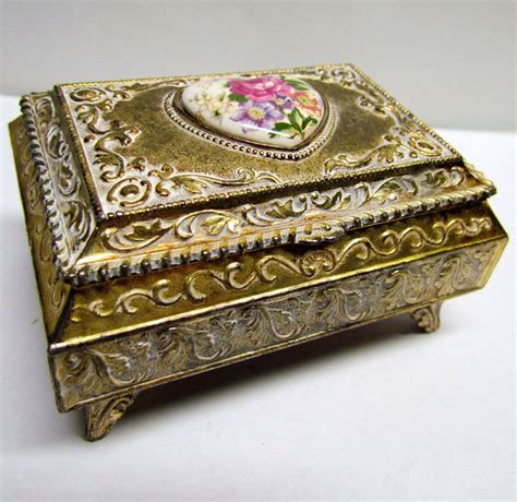 decrotive metal keepsake box|metal trinket box.